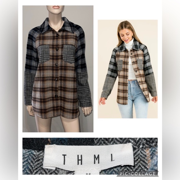 THML Plaid Button Up Jacket M - Picture 1 of 11